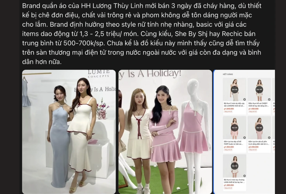 Thực hư lùm xùm thương hiệu thời trang của Lương Thùy Linh: Chất lượng có 'đáng' giá tiền?