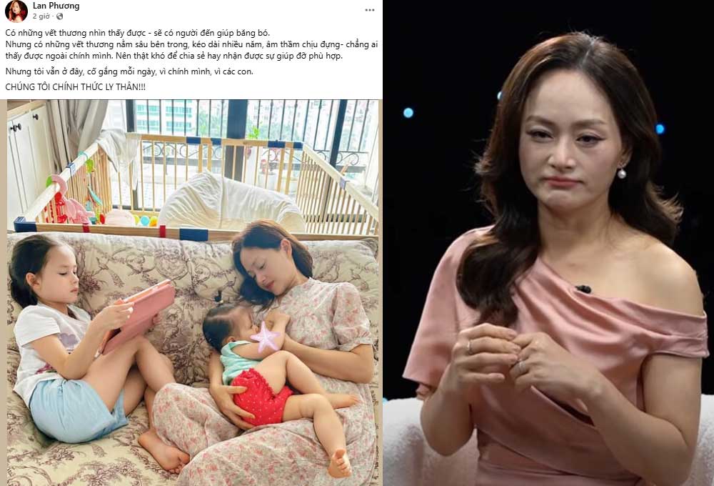 Diễn viên Lan Phương bất ngờ thông báo ly thân chồng tây