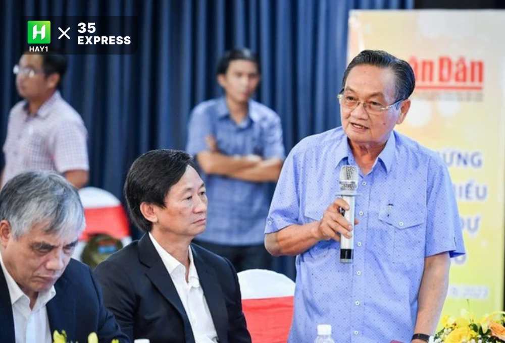 Ông Trần Du Lịch phát biểu ý kiến tại một cuộc hội thảo ở Thành phố