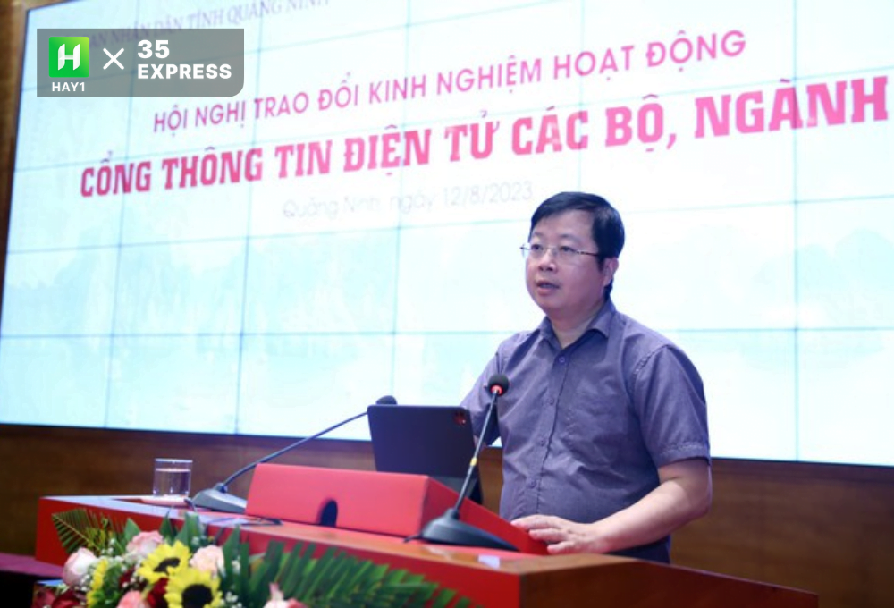 Thứ trưởng Bộ Thông tin và Truyền thông Nguyễn Thanh Lâm nêu ý kiến tại một Hội nghị
