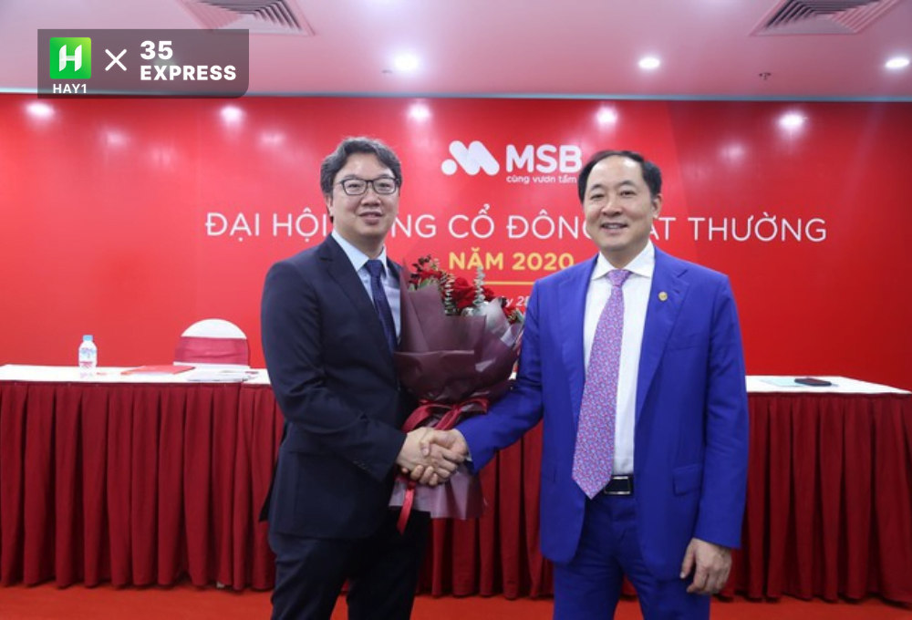 Ông Trần Anh Tuấn, Chủ tịch HĐQT (bên phải) và ông Nguyễn Hoàng Linh, Tổng giám đốc MSB
