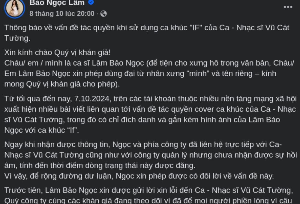 lâm bảo ngọc lên tiếng hát chùa