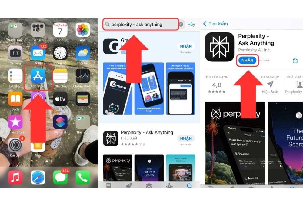 Cách tải Perplexity AI trên điện thoại hệ đièu hành ios