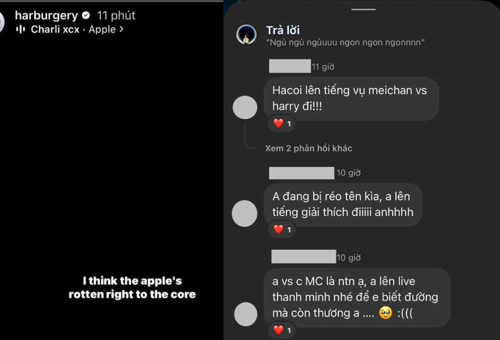 Lộ khoảnh khắc Meichan và Hà Còi gặp nhau, Harry bất ngờ đáp trả rồi âm thầm xoá bài