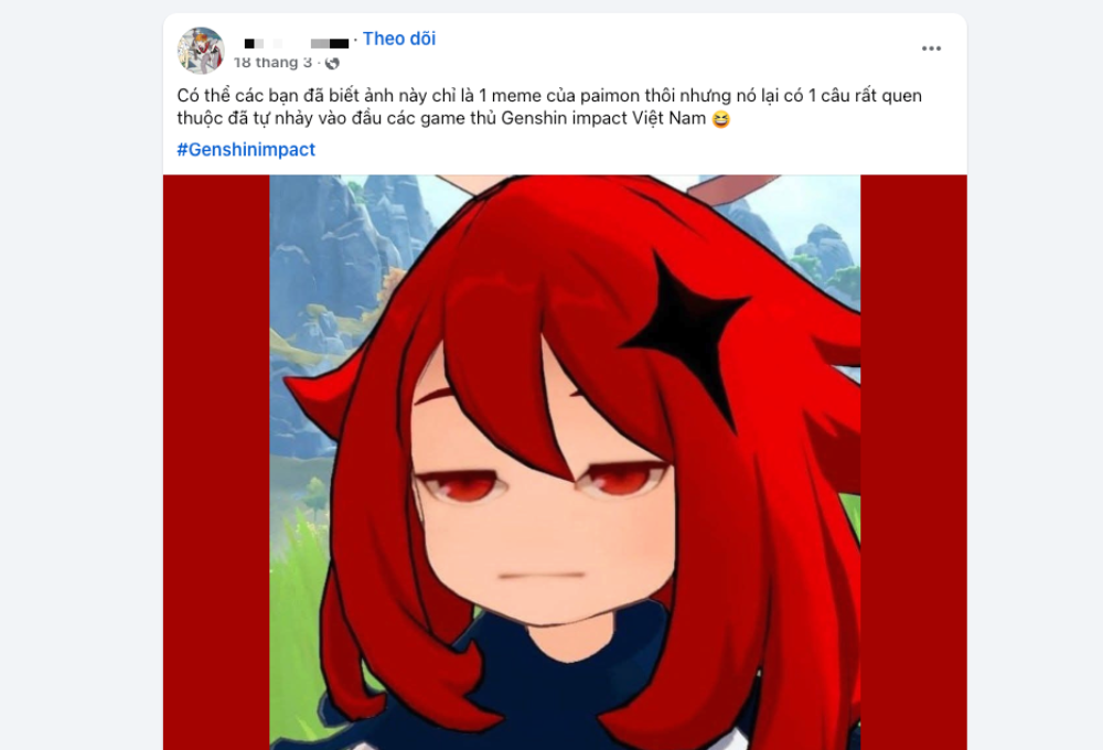 Mức độ phổ biến của meme Paimon tại Việt Nam 