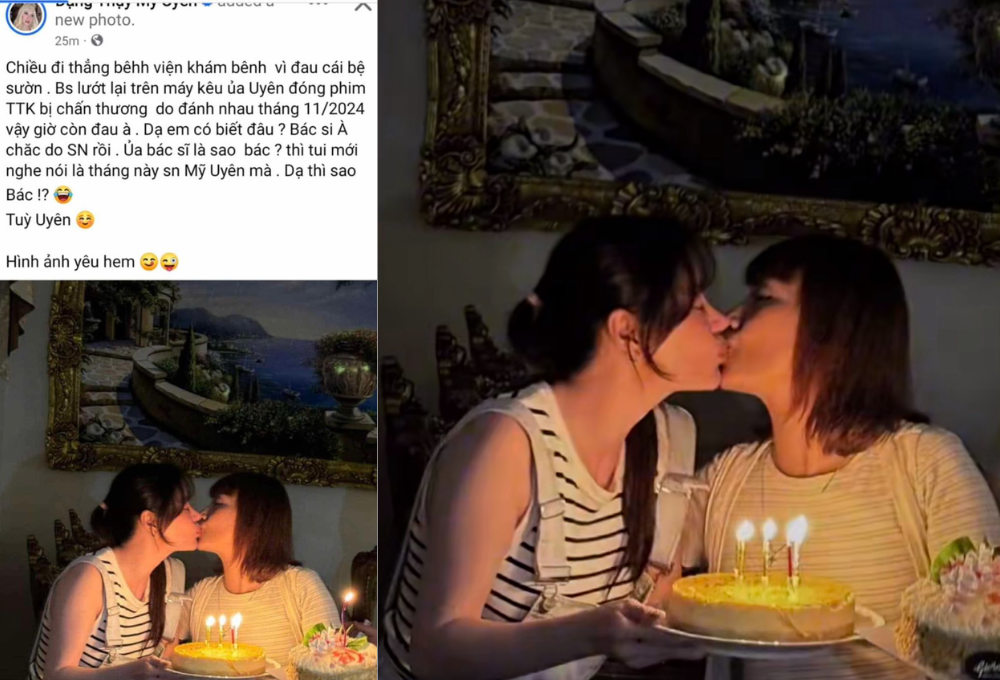 NSND Mỹ Uyên công khai hôn người yêu trong tiệc sinh nhật U50: Hé lộ bạn gái gây “chấn động” cộng đồng mạng