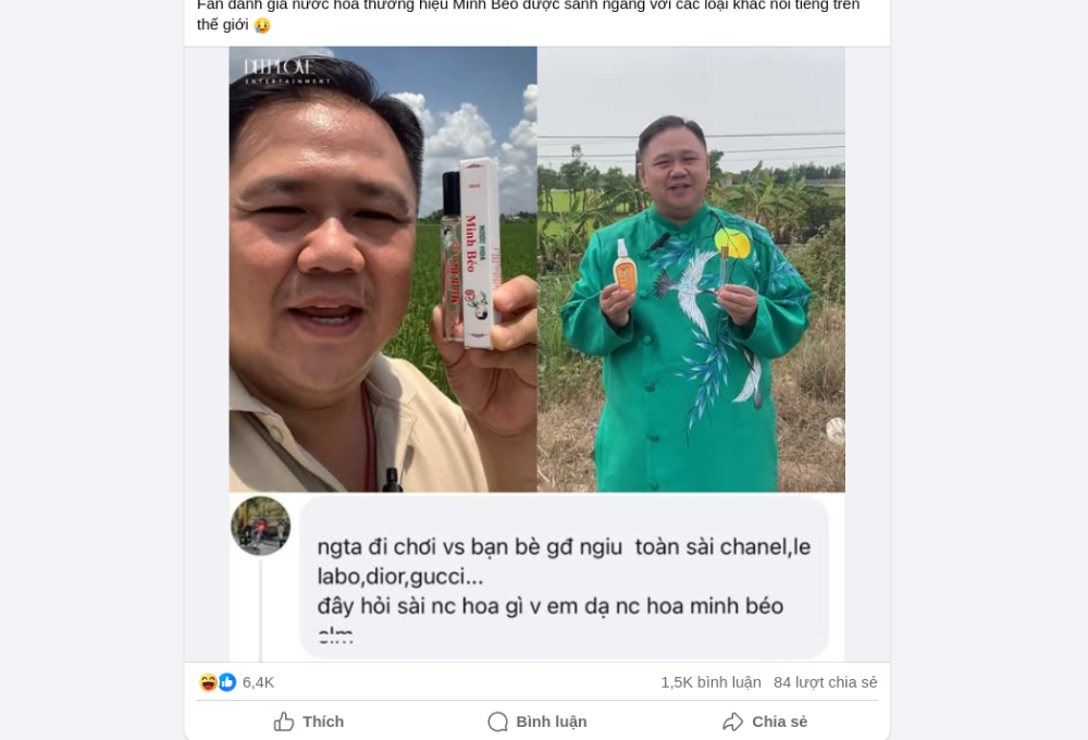 Phản ứng gay gắt của cư dân mạng với nước hoa Minh Béo