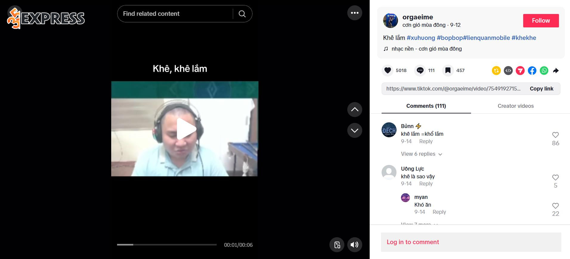 Xu hướng trend Khê lắm nổi trên tiktok