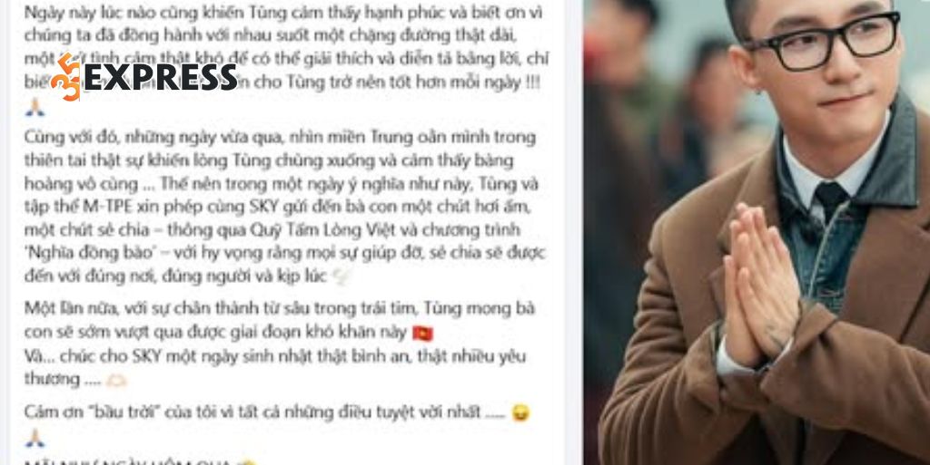 Sơn Tùng M-TP, M-TP Entertainment và Sky quyên góp 700 triệu đồng