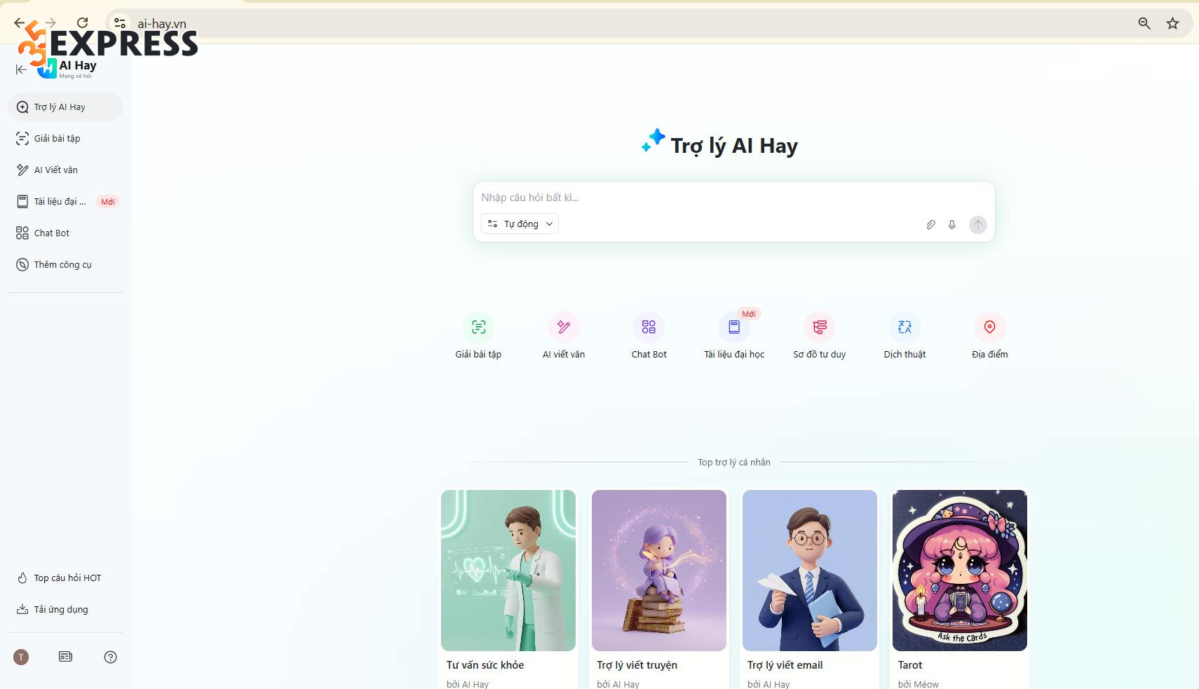 Bước 1: Truy cập website hoặc ứng dụng AI Hay