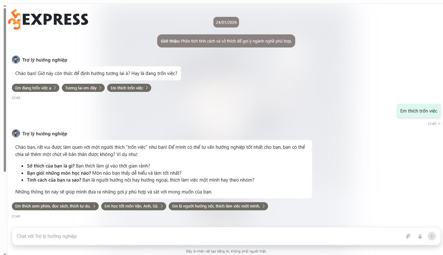  Chatbot AI trợ lý hướng nghiệp