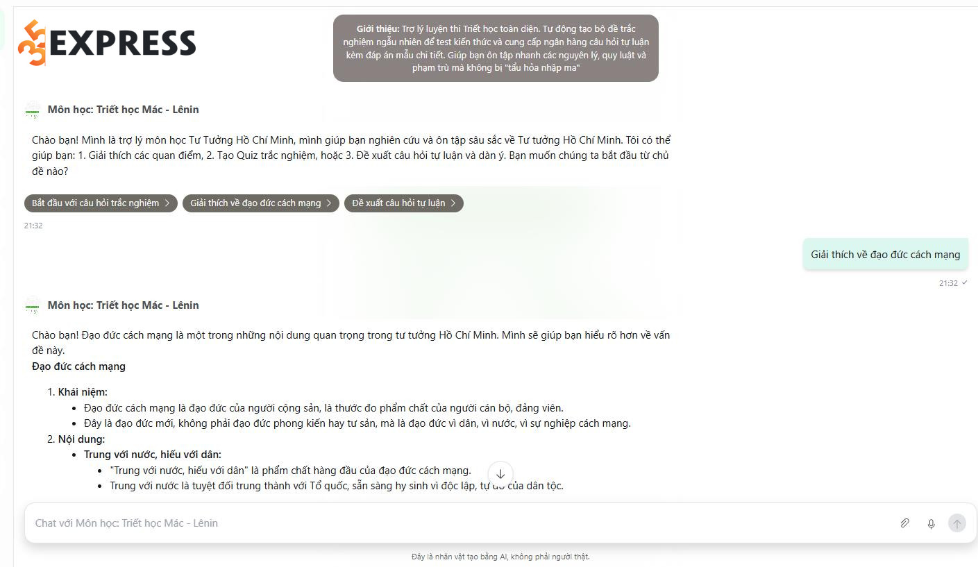 Chatbot AI trợ lý môn học Triết học Mác Lênin