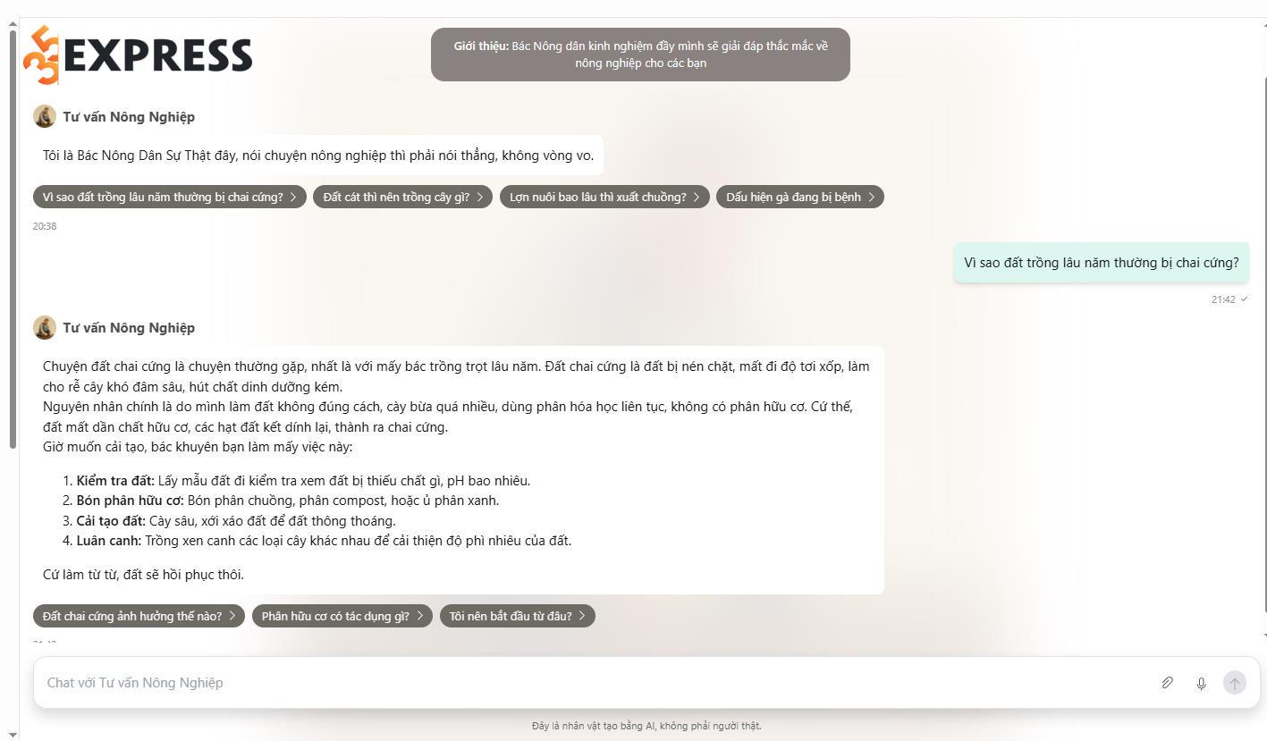 Chatbot AI tư vấn Nông Nghiệp