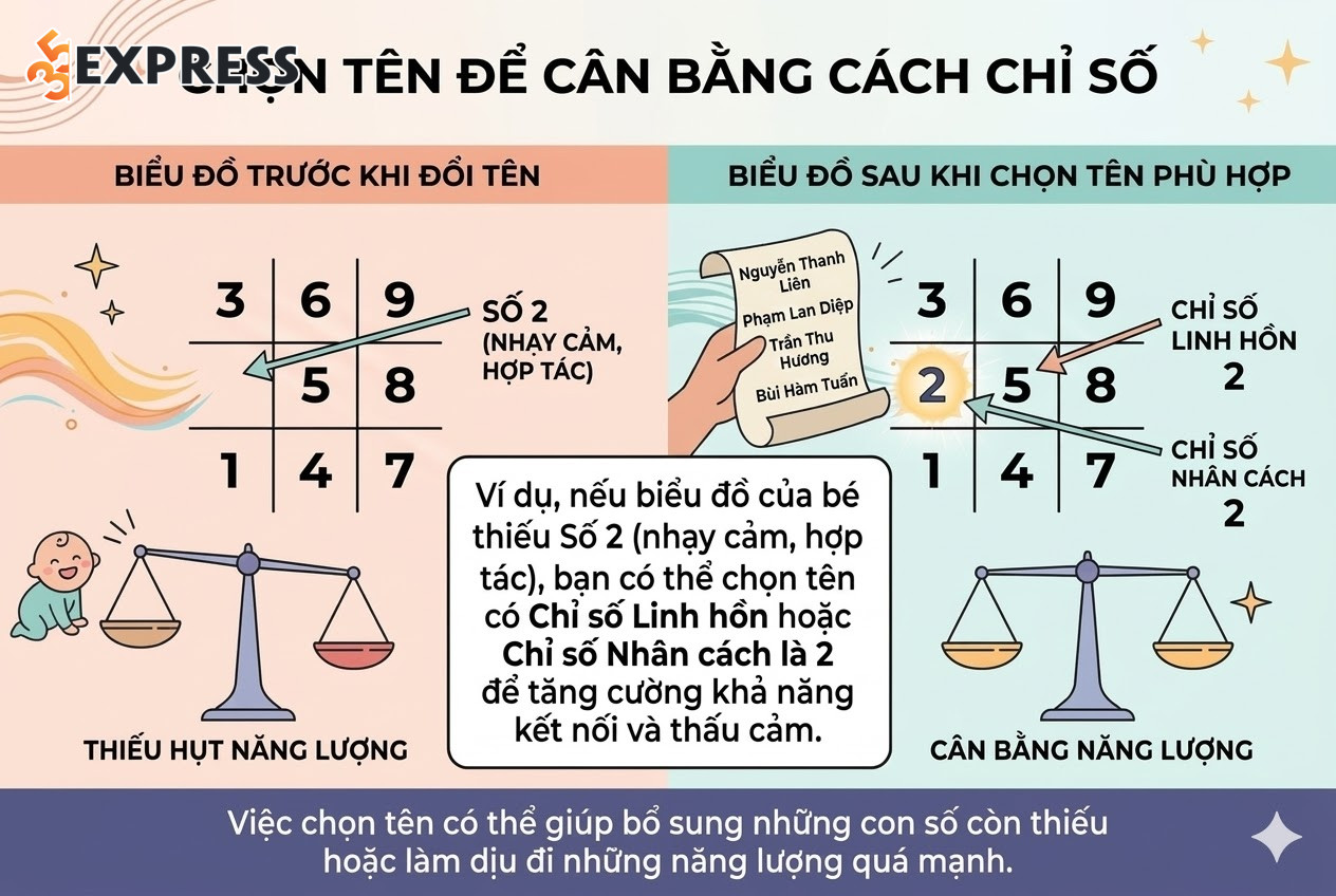 Chọn tên để cân bằng các chỉ số