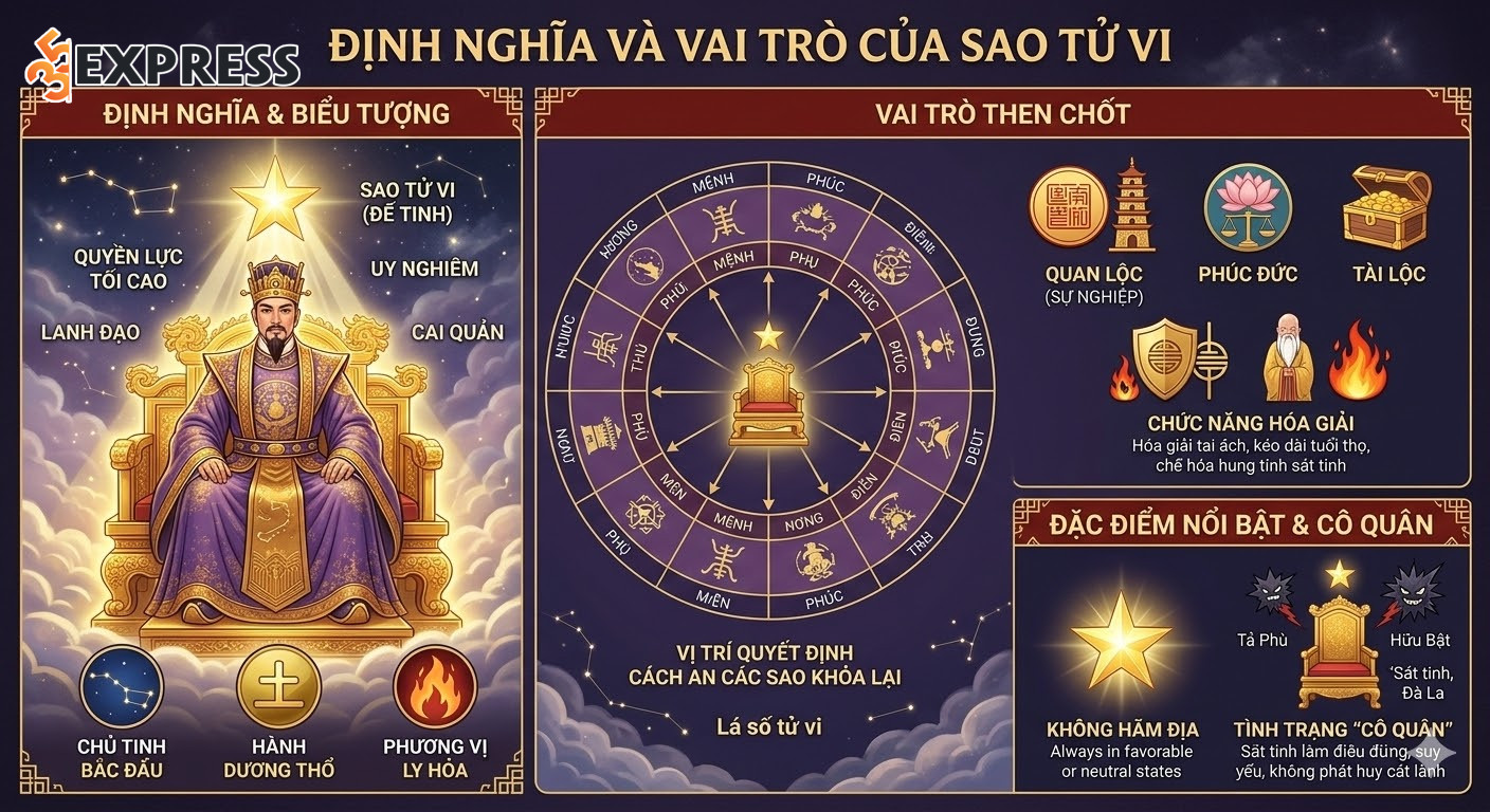 Định nghĩa và vai trò của sao Tử Vi