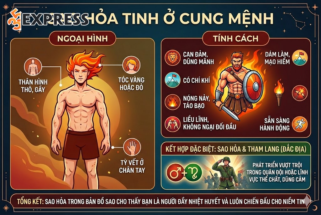 Sao Hỏa Tinh ở Cung Mệnh tiết lộ điều gì về tính cách