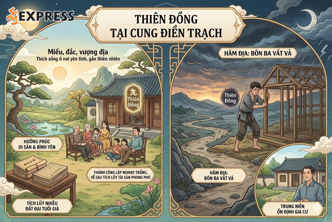 Thiên Đồng tại Cung Điền Trạch