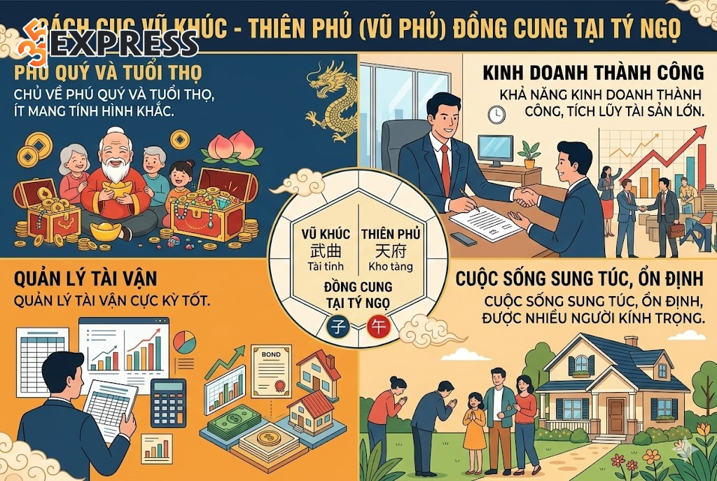 Vũ Khúc - Thiên Phủ (Vũ Phủ) Phú quý, thọ, kinh doanh thành công