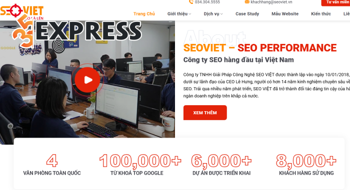 SEO Việt là đơn vị có hơn 8 năm kinh nghiệm triển khai tối ưu hóa công cụ tìm kiếm tại thị trường Việt Nam