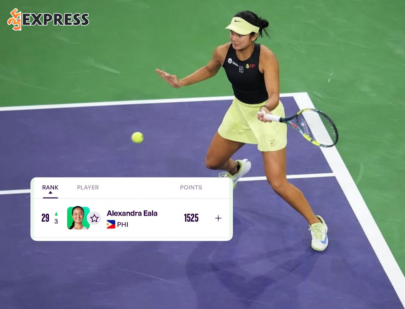 Alexandra Eala đã đạt thứ hạng cao nhất trong sự nghiệp là số 29 thế giới WTA