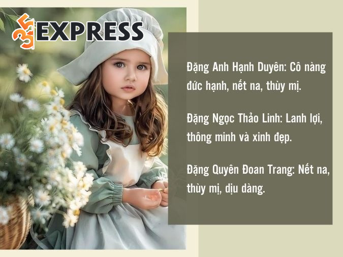 Đặt tên con gái họ Đặng