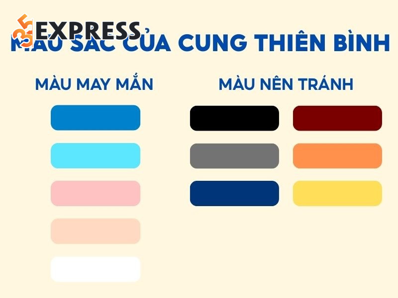 Màu sắc may mắn cho cung Thiên Bình