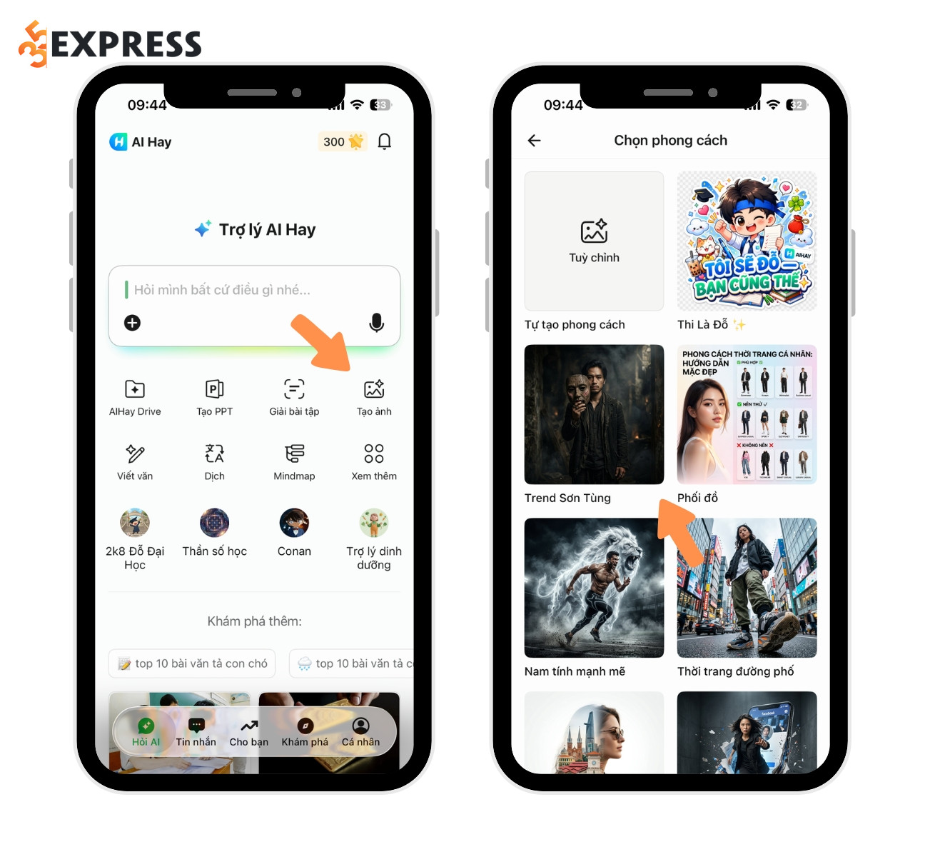 Chọn Template sẵn có