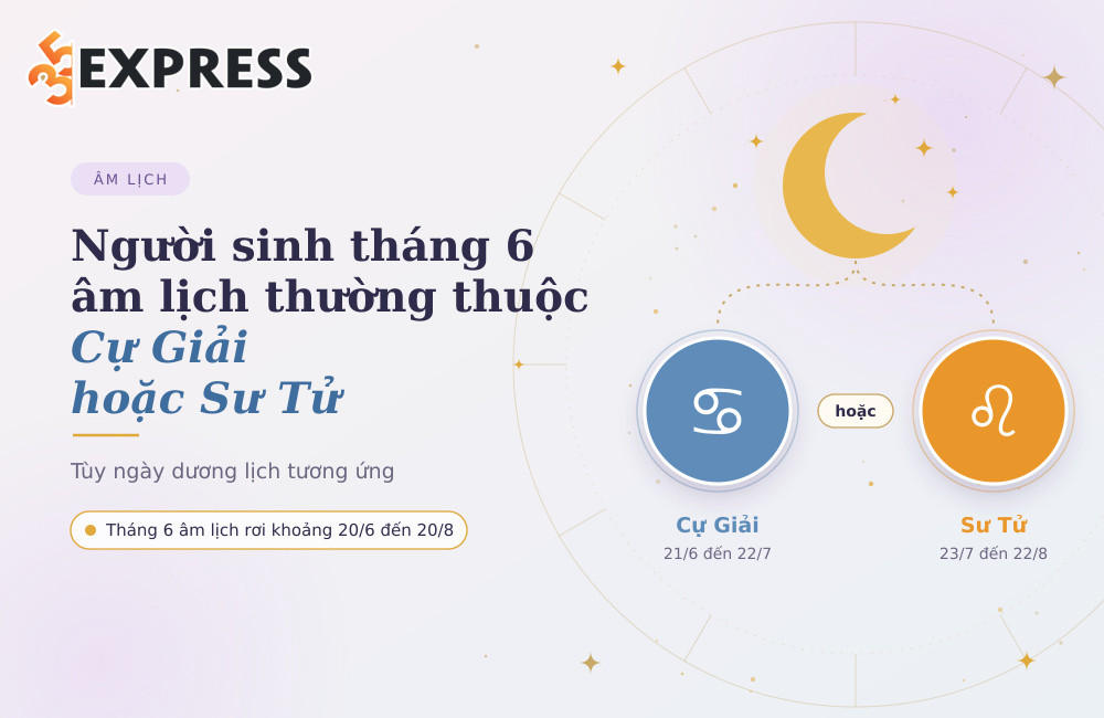 Người sinh tháng 6 thuộc cung Cự Giải