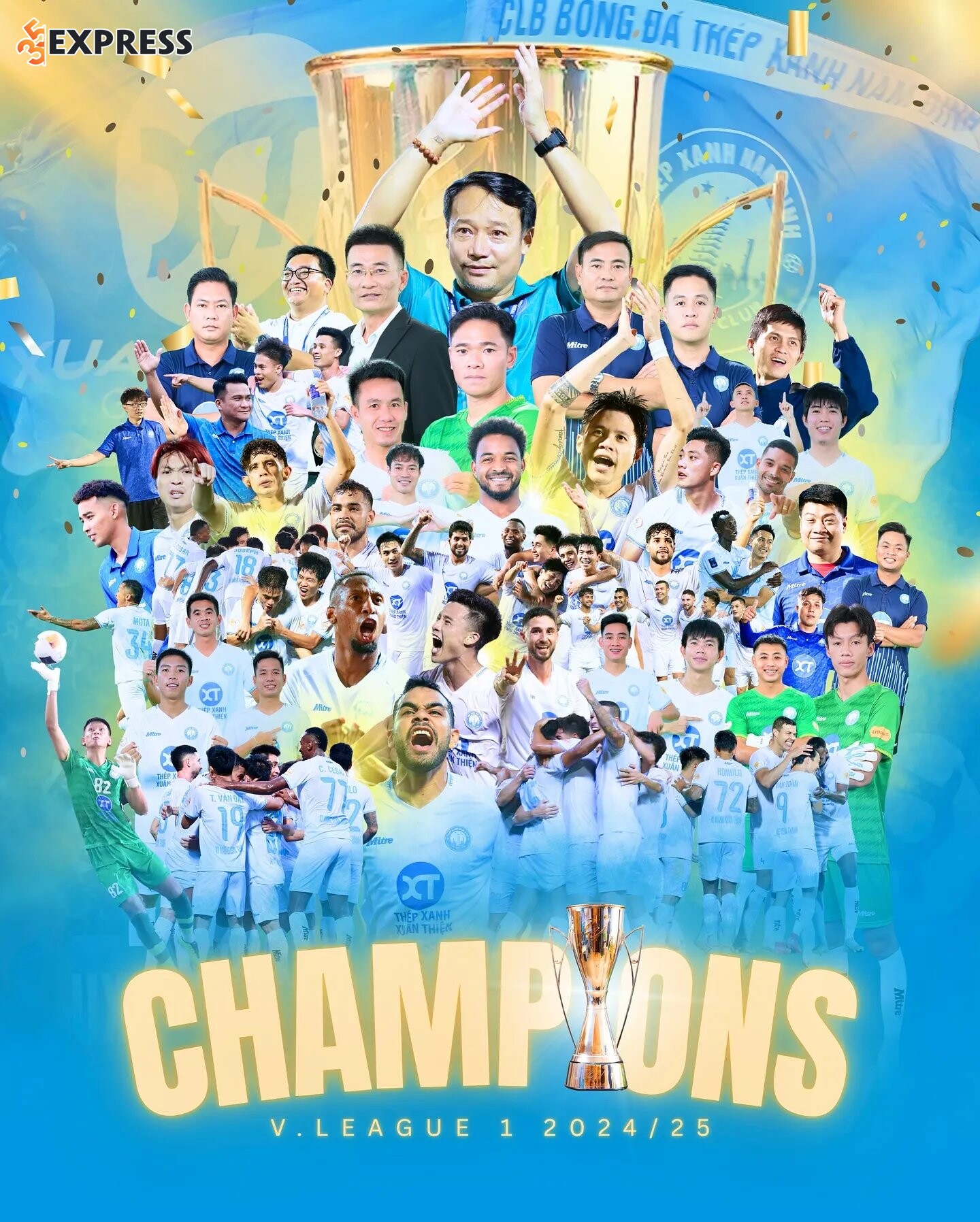 Ngọc Bảo vô địch V.League 2023/24 cùng Thép Xanh Nam Định