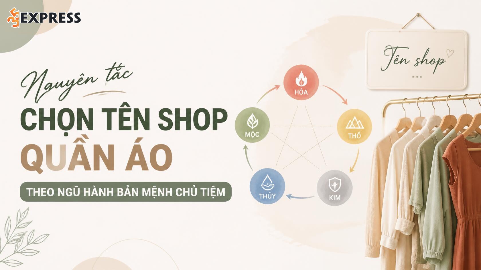 Nguyên tắc chọn tên shop quần áo theo ngũ hành bản mệnh chủ tiệm