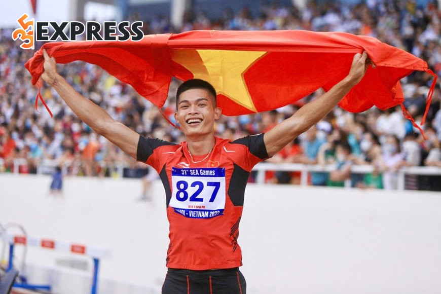 Vận động viên Nguyễn Tiến Trọng giành huy chương vàng nội dung nhảy xa tại SEA Games 31