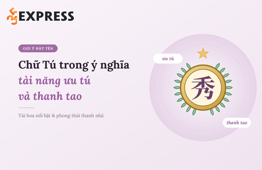 Chữ Tú trong ý nghĩa tài năng ưu tú và thanh tao