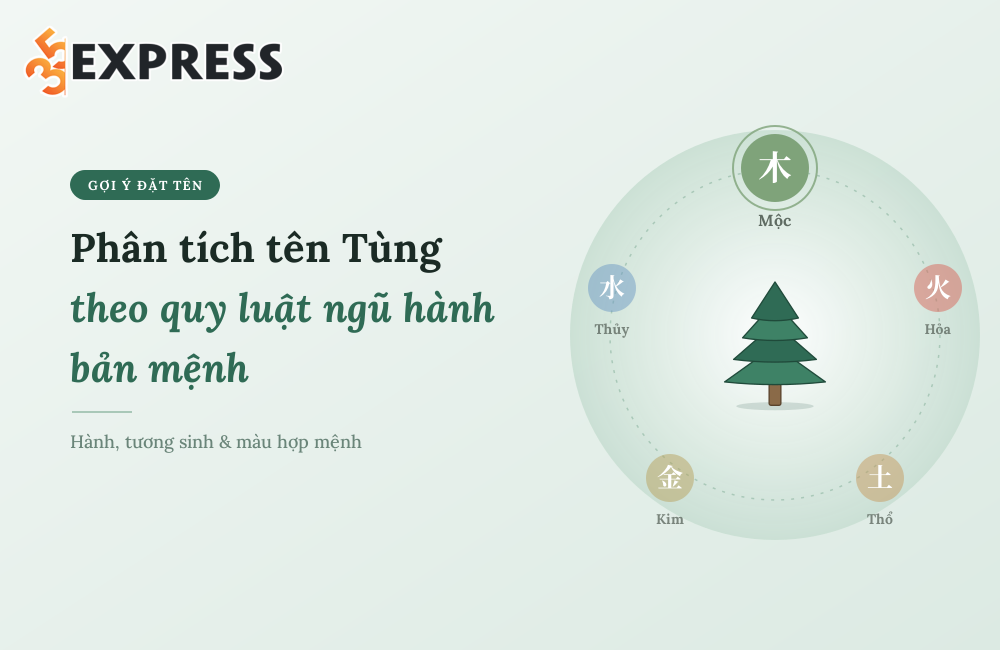 Phân tích tên Tùng theo quy luật ngũ hành bản mệnh