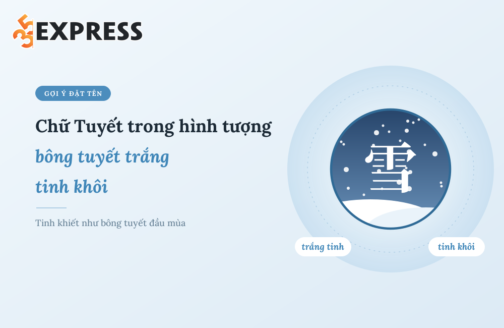 Chữ Tuyết trong hình tượng bông tuyết trắng tinh khôi