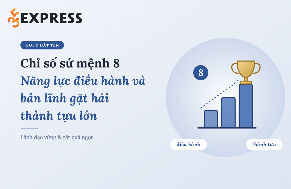 Chỉ số sứ mệnh 8 - Năng lực điều hành và bản lĩnh gặt hái thành tựu lớn