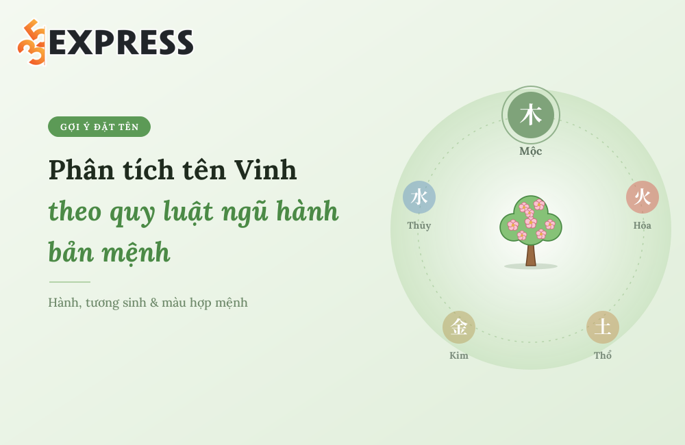 Phân tích tên Vinh theo quy luật ngũ hành bản mệnh